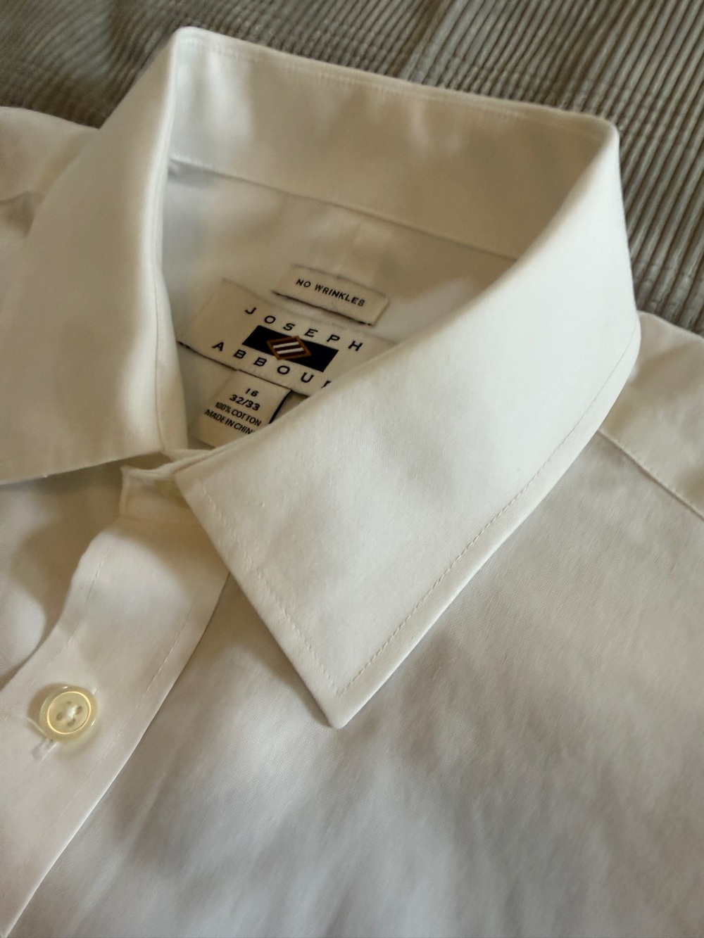 Joseph Abboud White Dress Shirt 16 32/33 100% Cotton Non-Iron